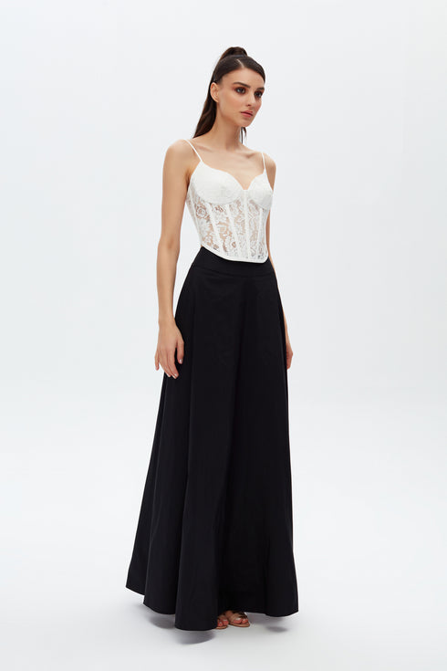 WHITE LACE CORSET CROP TOP